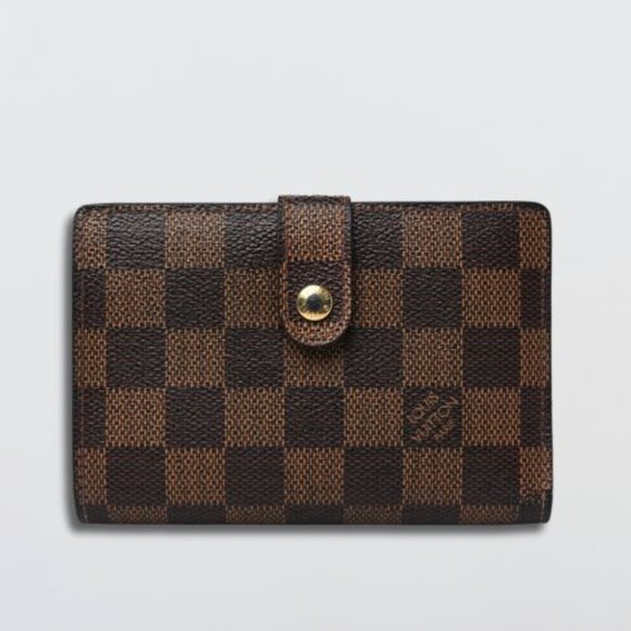 Louis Vuitton Damier Ebene French Purse Wallet Monogram Canvas Brown Unisex OS - Picture 1 of 12
